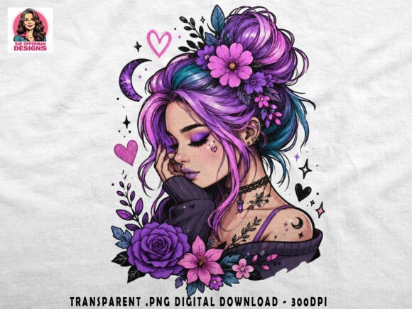 Download Purple Goth Beauty | Floral PNG - Premium Resources