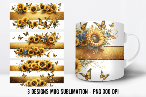 Download Sunflower Gold Coffee Mug Wrap - Coffee mug Collection