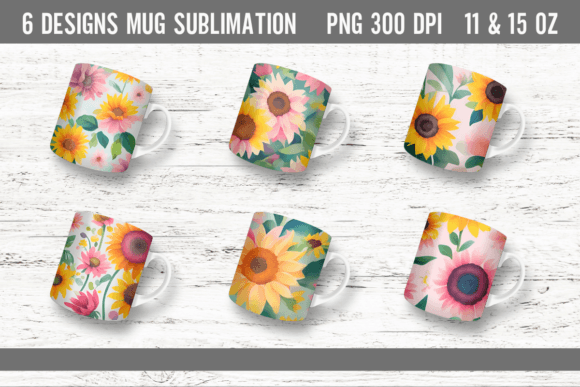 Download Sunflower Coffee Mug Wrap Sublimation - Coffee mug Collection