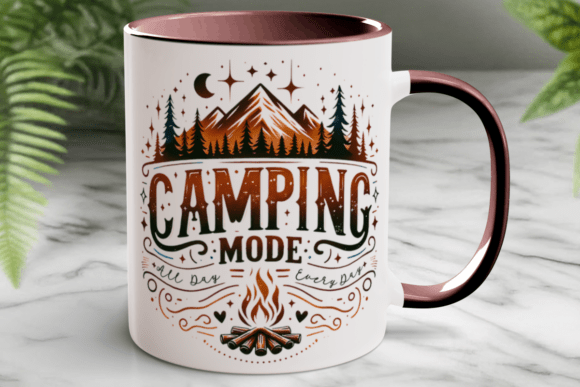 Download Cute Camping Png Coffee Mug Wrap Design - Coffee mug Collection