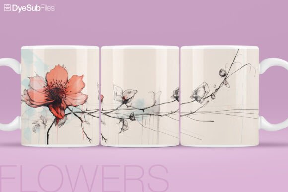 Download Watercolor Flower Coffee Mug Wrap - Coffee mug Collection