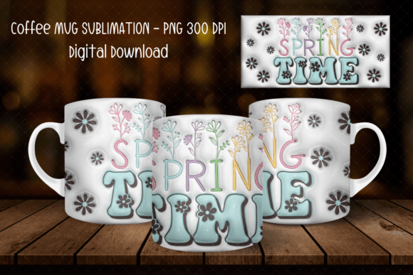 Download 3D Inflate Spring Coffee Mug Wrap Design - Coffee mug Collection