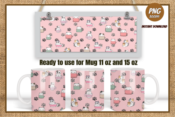 Download Cute Cat Sublimation Coffee Mug - Coffee mug Collection