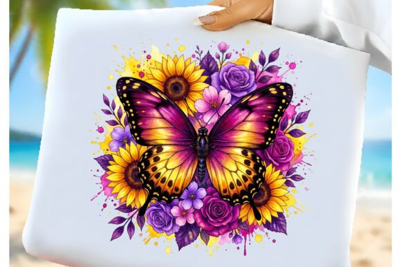 Download Purple Rose Butterfly Sunflower PNG - Premium Bundle