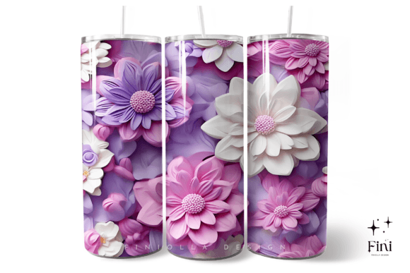 Download 3D Flowers Tumbler Wrap | Purple - Purple Collection