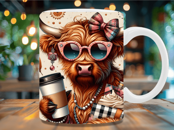 Download Fashion Highland Cow Coffee Mug Wrap - Coffee mug Collection