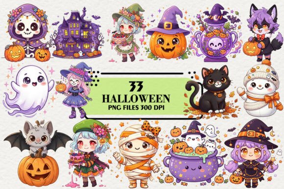 Download Kawaii Purple Halloween Fall Clipart - Premium Resources