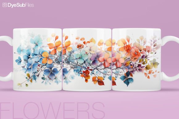 Download Watercolor Flower Coffee Mug Wrap Art - Coffee mug Collection
