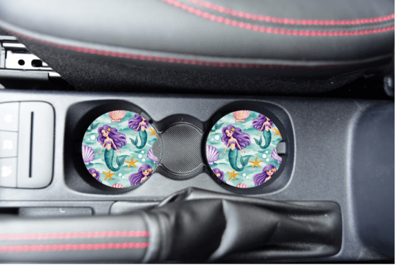Download Purple Mermaid Pattern Car Coaster PNG - Purple Collection